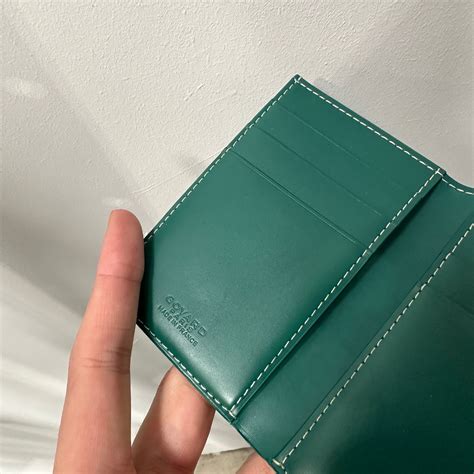 goyard saint pierre card holder green